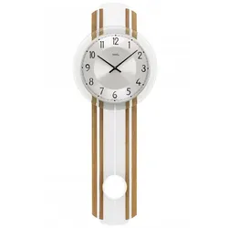 AMS -Pendeluhr Eiche Silber Quarz 64cm- 7475