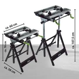 Trutzholm Werkbank Premium Alu klappbar höhenverstellbar 7 Stufen Werktisch Schnellspan...