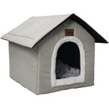 Whiwhi Hundehütte Hundehöhle mit Abnehmbarem Plüschkissen Katzenhöhle Haustierhaus Warmes Und Gemütliches Hundehaus Katzenhaus 45x40x45cm