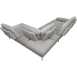 Calia Italia "Toby Wing, B/T: 288/232 cm, Designsofa mit sensationellem Sitzkomfort", beige (ecrù mario), B:288cm H:90cm T:232cm, Mikrofaser mit Nubuk Optik (100% Polyester), Sofas, Ecksofa, L-Form, Sitztiefenverstellung, funktionale Ecke, Füße in schwarz