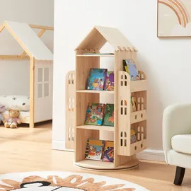 [en.casa] Kinderregal Sanköre 122 x 64 x 43 cm Kiefernholz natur beige