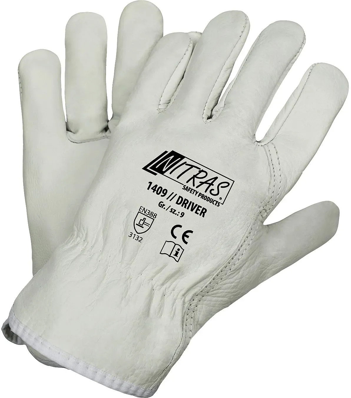 Arbeitshandschuhe Rindsleder  weiß - 1409GR.10 - weiß