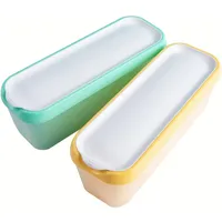 WALL QMER 2er-Set Eisbehälter für Speiseeis 1.5 L, Aufbewahrungsbehälter, Gefrierdosen, Eis-Container BPA-frei in Lebensmittelqualität
