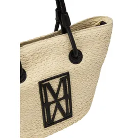 Marc O'Polo Shopper "mit edlen Echtleder-Details", Damen, Gr. B/H/T: 34cm x 22cm x 9cm, light raffia, Papierstroh, unifarben, Taschen Shopper