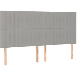 vidaXL Boxspringbett mit Matratze Hellgrau 160x200 cm Stoff - Grau