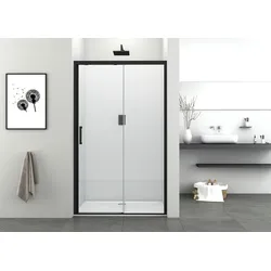 Dusch-Schiebetür SANOTECHNIK "Elite Black", schwarz, H:195cm, Duschtüren, 118-122 cm Breite, Soft Close Patentiert