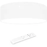 Navaris LED Deckenleuchte 40cm - Dimmbar Farbtemperaturwechsel Fernbedienung - 22W Stoff Weiß Sternenhimmel - Wohnzimmer Lampe Schlafzimmer Deckenlampe Kinderzimmer Lampe Decke