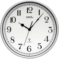 AMS Funkwanduhr 37 silberfarben