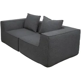 Mendler 2er-Sofa/Zubehör für Sofa HWC-O54, Couch 2-Sitzer Loungesofa, modular Stoff/Textil (300g/m2) 63x194x97cm ~ dunkelgrau