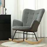 HOMCOM Schaukelstuhl, Schaukelsessel mit Samtoptik, Armlehne für Wohnzimmer