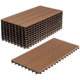Ventanara® WPC Holz Kunststoff Fliesen Terrassenfliesen Klickfliesen Balkonfliesen 11 Stück = 2m2 (30 x 60 cm, Braun Standard)