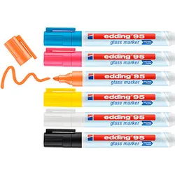 edding 95 Glasboardmarker farbsortiert 1,0 - 5,0 mm, 6 St.