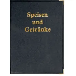 Sigel Speisekarten-Mappe mit Goldprägung, Menükarte für Restaurants und Bistros, für A4