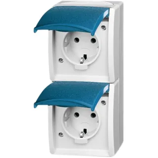 Busch-Jaeger Schuko-Steckdose 2f.gr/bgn senkrecht 20-02 EW-53