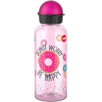 Emsa Teens Tritan Trinkflasche | Fassungsvermögen: 0,6 Liter | 100% sicher/praktisch/hygienisch/dicht/unbedenklich | cleverer Trinkverschluss | robust | Design: Donut