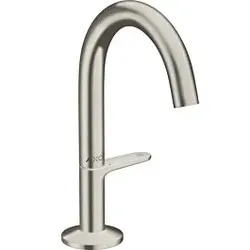hansgrohe Axor One Waschtischarmatur 48010800 Ausladung 122mm, mit Push-Open-Ablaufgarnitur, Edelstahl-Optik