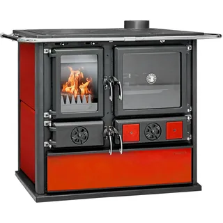 None Festbrennstoffherd »Cook Premium« Bordeaux, Aufstellort in deinem Zuhause, 8,8 kW, Zeitbrand, Küchenofen, Ofenherd zum Heizen, Kochen & Backen schwarz