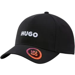 Baseball Cap HUGO, Damen, schwarz (schwarz 001), Twill, Baumwolle, unifarben, casual, Caps, mit 3D Logostickerei, verstellbarer Verschluss, unisex