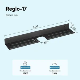 doporro Waschbecken Ablage 60 cm über dem Wasserhahn, Badezimmer Regal ohne Bohren oder zum Bohren, Waschbecken-wasserhahn-organizer, Grau Reglo-17