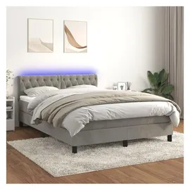 vidaXL Boxspringbett 140 x 200 cm Hellgrau