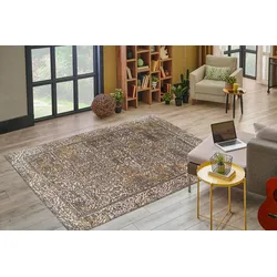 Teppich KAYOOM "Davis 225", beige, B:80cm H:12mm L:150cm, Polyester, Teppiche, edles Design, pflegeleicht, neutrale Farben