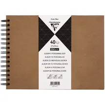 Clairefontaine 95431C Heft mit Kraftpapier zum Individualisieren (27 x 20 cm, 40 Blatt, 200 g, Spiralbindung, ideal als Gästebuch) 1 Stück kraft, Kraftbraun