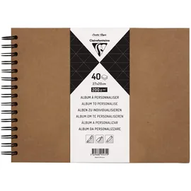 Clairefontaine 95431C Heft mit Kraftpapier zum Individualisieren (27 x 20 cm, 40 Blatt, 200 g, Spiralbindung, ideal als Gästebuch) 1 Stück kraft, Kraftbraun