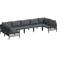 vidaXL Garten-Sofa-Set 7 pcs Anthrazit Stahl