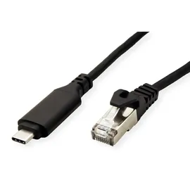 Roline USB 3.2 Gen 2 Typ C zu Gigabit Ethernet Konverterkabel, schwarz, 3 m