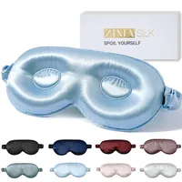 ZIMASILK Verstellbare Schlafmaske aus reiner Maulbeerseide, 3D-konturierte Augenmaske zum Schlafen, superweicher atmungsaktiver Blindfold, perfekter Lichtblocker zum Schlafen. (Himmelblau)