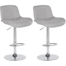 CLP Barhocker Solon 2er Set höhenverstellbar drehbar gepolstert 40 x 40 x 75 cm Hellgrau
