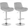 CLP Barhocker Solon 2er Set höhenverstellbar drehbar gepolstert 40 x 40 x 75 cm Hellgrau