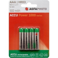 AgfaPhoto Akku NiMH Micro AAA HR03 1.2V/900mAh Value Energy, Retail Blister (4-Pack)