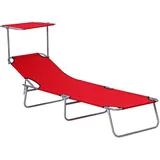 Outsunny Sonnenliege 187 x 58 x 27 cm Rot