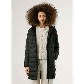 Pepe Jeans Steppmantel PEPE JEANS "SALLY LONG", Damen, Gr. XL, schwarz, Web, Obermaterial: 100% Polyamid, unifarben, Mäntel Steppmantel, mit Kapuze