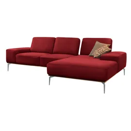 W.Schillig Ecksofa "run, Designsofa mit tollem Sitzkomfort, bequem, L-Form", rot (light brick w82), B:279cm H:88cm T:178cm, Longlife Xtra-Leder Z73: Naturwalkleder der Luxusklasse aus den erlesensten Rohhäuten.