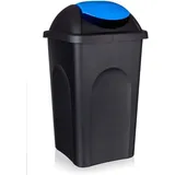 Stefanplast Mülleimer Schwarz/Blau, 60 Liter