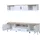 Okwish Wohnwand-Set MDF Weiß 180x40x50 cm, 2-teilig, TV-Schrank mit Hängevitrine, für Fernseher bis 80 Zoll