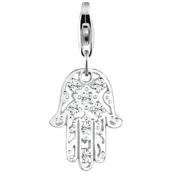 Nenalina Hamsa Hand Symbol Kristalle 925 Silber OneSize Damen 