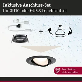 Paulmann Einbauleuchte Nova Plus 1x35W rund Schwarz matt Alu Zink