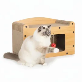 Coil Kratztonne, Katzenhöhle, Katzenkratzbaum, Katzenbett, Katzenliege, Umweltfreundliches Bett, Kratzpappe, MDF, Höhe: 29 cm