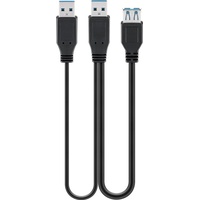 goobay USB 3.0 Dual Power SuperSpeed Kabel Schwarz