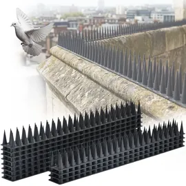 ideoon garden 12er Set Taubenspikes Schwarz 5,4m - Effektive Vogelabwehr aus Polycarbonat - 3-reihige Abwehrspikes gegen Tauben, Möwen, Marder, Katzen & Eichhörnchen