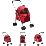 Hundewagen Faltbar Rot 76x50x100 cm Oxford-Gewebe - Pet-Stroller - Rot - The Living Store