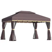 Outsunny Pavillon kaffee Schwarz 390L x x cm