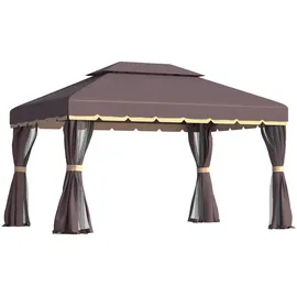 Outsunny Pavillon kaffee Schwarz 390L x x cm