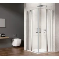 Gelco Komplettdusche LORO Rechteckige Duschkabine für Eckeingang 1000x800 mm, BxT: 100x80 cm, Gelco-GN4810-02-SET