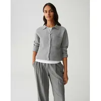 Opus Regular Fit Cardigan mit Woll-Anteil Modell DINKINE Hellgrau,