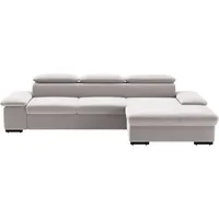 sit&more Ecksofa »Alcudia L-Form«, wahlweise mit Bettfunktion, silberfarben