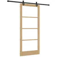 vidaXL Haustür Schiebetür ORKDAL Natürlich und Schwarz 93 x 211 cm (1-St) schwarz